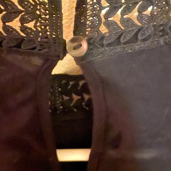 Laced Sheer Black Cocktail Top - Picture 3 of 5